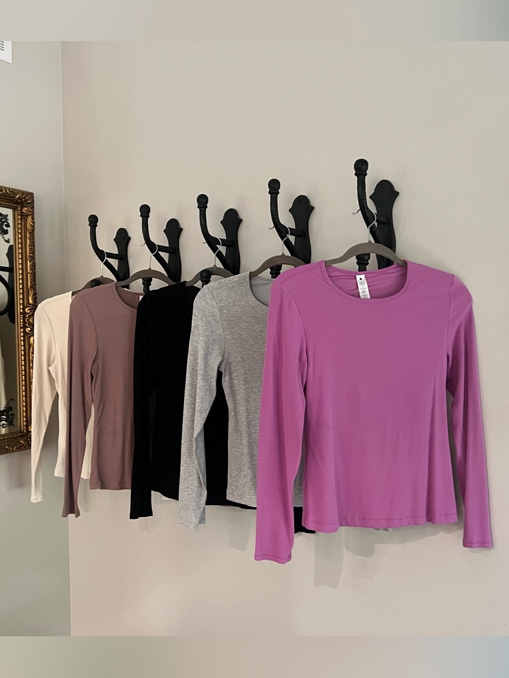 Yogalicious Heavenly Rib Kathleen Full Length Long Sleeve Top Large - Set of 5